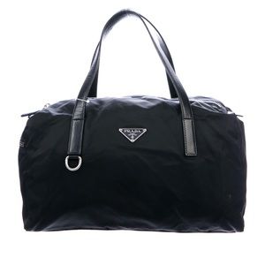 Prada Black Tessuto Leather-Trimmed Handbag